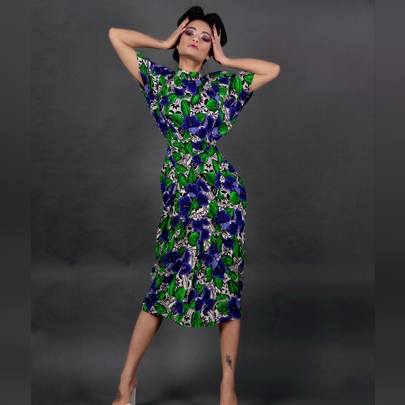 Vintage 80s April Rain party dress - Picture 1 of 9